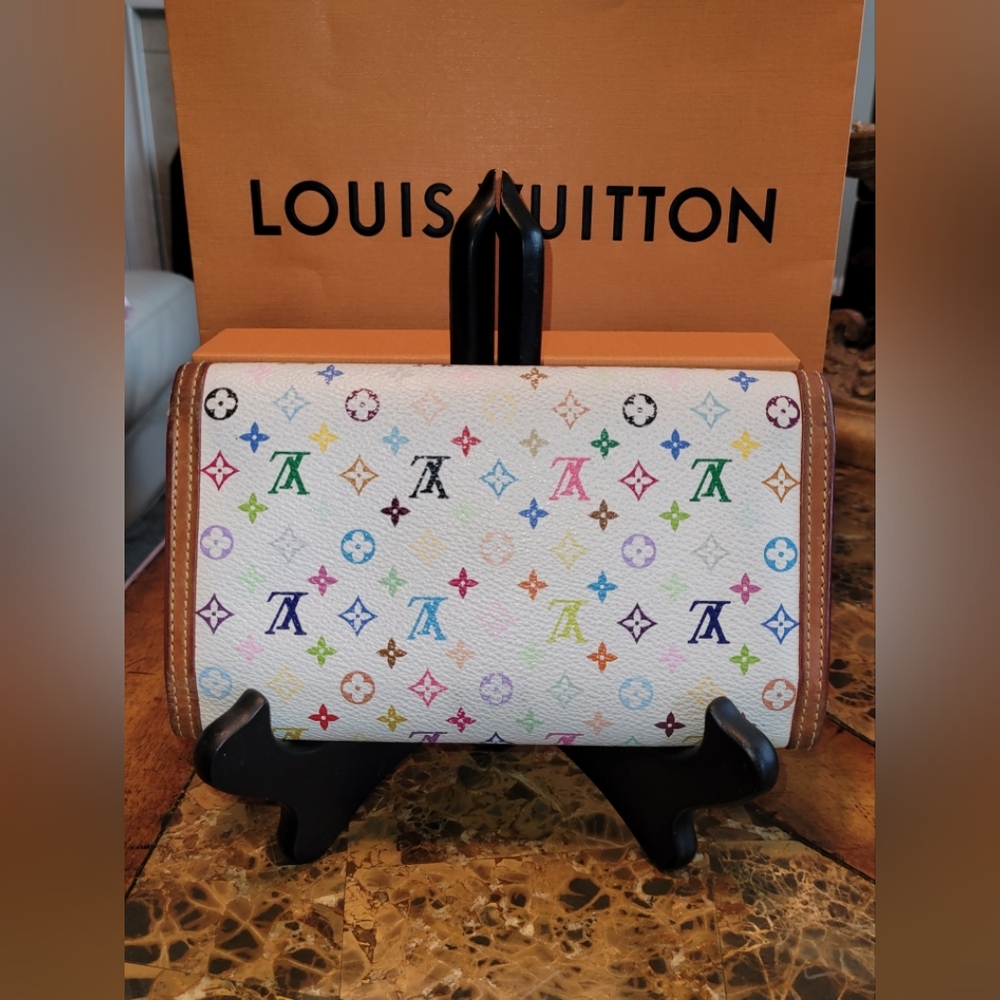 Louis Vuitton Murakami white multicolored international leather wallet - Picture 2 of 7